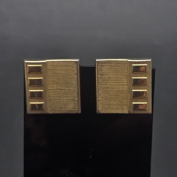& Other Stories Other - Vintage Swank Gold Tone Ssquare Cufflinks Geometric Brushed